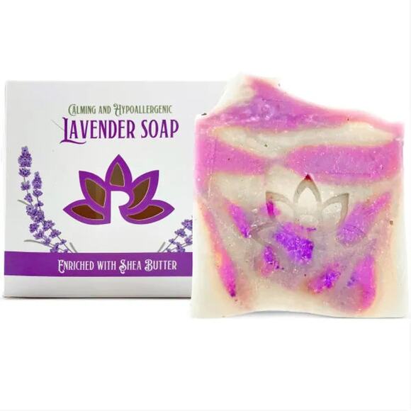 French LAVENDER SHEA BUTTER Natural Soap Bar - Picture 4 of 9